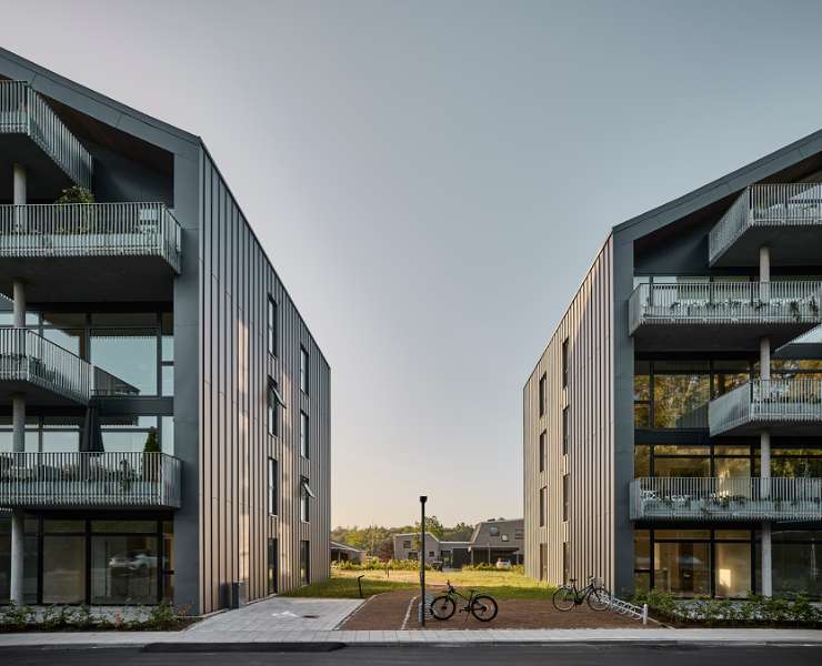 Aufregende Dachkonstruktion, eingedeckt mit DS Nordic Klickfalz, Udsigten – Vester Ringvej 45, 8600 Silkeborg, Dänemark